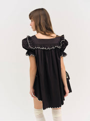 Tea Time Babydoll Dress — Black
