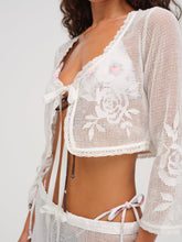 Rose Crochet Top — White
