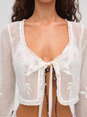 Rose Crochet Top — White