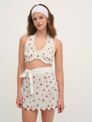 Beaded Cherries Apron — Red