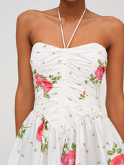 Rosebud Corset Mini Dress — White