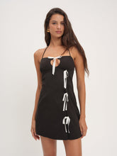 Helena Poplin Mini Dress — Black