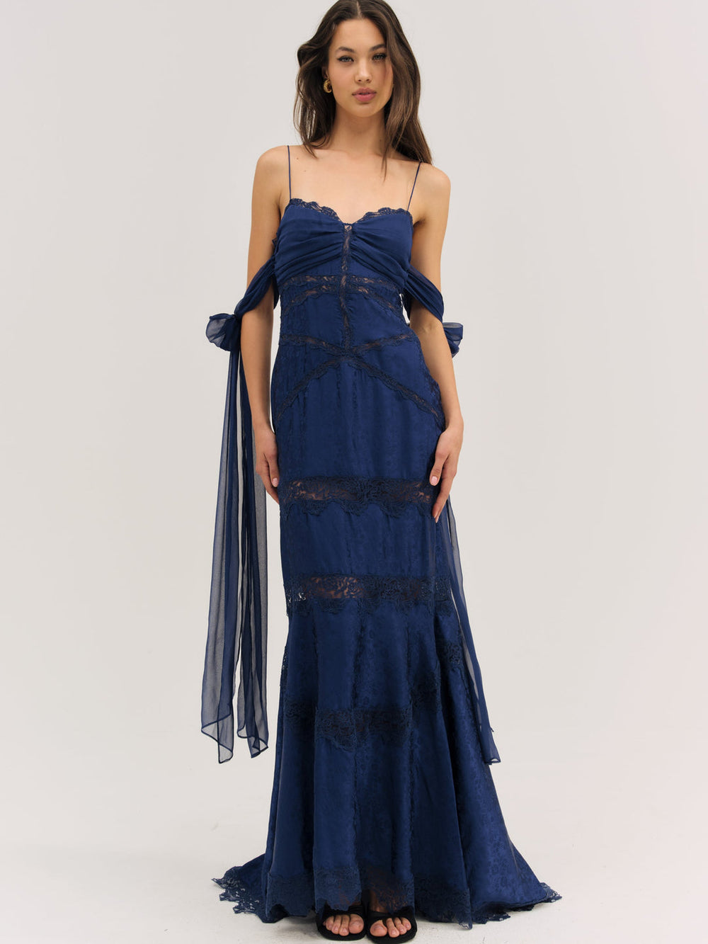 Rita Lace Gown — Navy