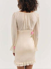 Ophelie Organza Mini Dress — Blush