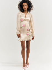 Ophelie Organza Mini Dress — Blush