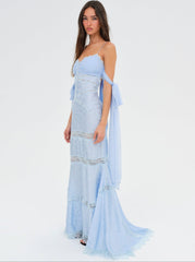 Rita Lace Gown — Blue