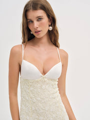 Bridget Beaded Mini Dress — Cream