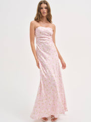 Carla Strapless Maxi Dress — Pink