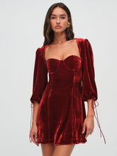 Nadine Velvet Mini Dress — Red