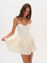 Rosie Jacquard Bustier Mini Dress — Cream