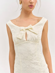 Rosie Jacquard Mini Dress — Cream