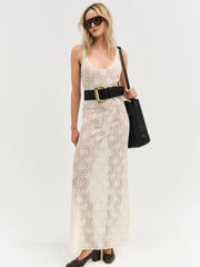 Ella Lace Maxi Dress — Cream