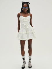 Whipped Cream Taffeta Mini Dress — White