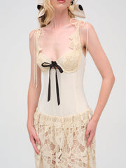 Coco Lace Maxi Dress — Cream