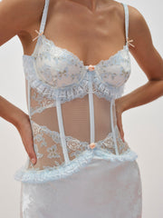 Maribel Maxi Slip Dress — Blue