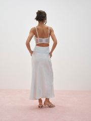 Maribel Maxi Slip Dress — Blue