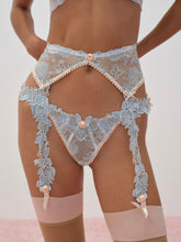 Winter Roses Garter Belt — Blue