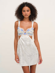 Festival Rose Slip Dress — Blue