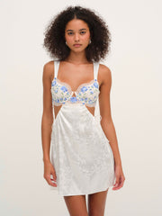 Festival Rose Slip Dress — Blue