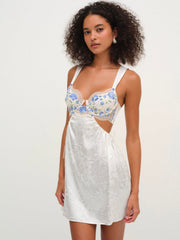 Festival Rose Slip Dress — Blue