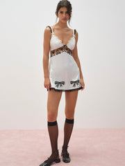 Bow Time Slip Dress — Cream