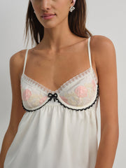 Evie Floral Slip Dress — Cream