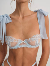 Blair Bow Underwire Bra — Blue