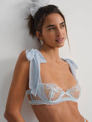 Blair Bow Underwire Bra — Blue