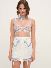 Festival Rose Skirt — Blue