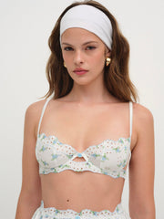 Budding Blossom Underwire Bra — White