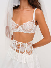 Blushing Blooms Underwire Bra — White