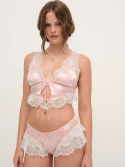 Audrey Jacquard Shorts — Peach