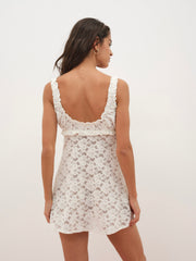 Cloud Lace Slip Dress — White