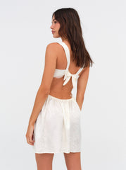 Festival Rose Slip Dress — Ivory
