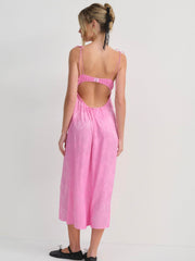 Maye Embroidered Slip Dress — Pink
