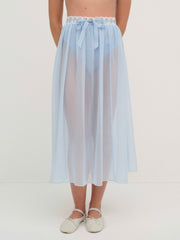 Dainty Doily Midi Skirt — Blue