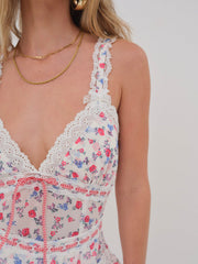 Ditsy Day Slip Dress — Red