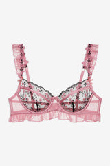 Rose Cluster Underwire Bra — Pink
