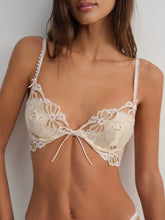 Flyaway Bow Underwire Bra — Taupe
