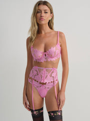 Maye Embroidered Underwire Bra — Pink