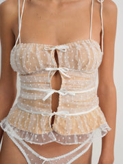 Devon Dot Bustier — White