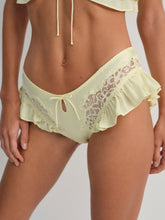 Butterfly Lace Ruffle Cheeky Panty — Yellow