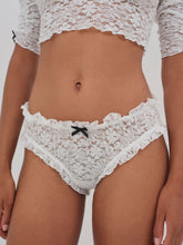 Sally Stretch Lace Cheeky Panty — White
