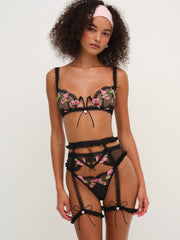 Love Garden Garter Belt — Black