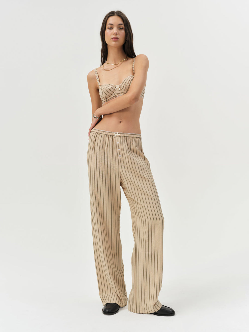 Mindy Wide Leg Pant — Brown