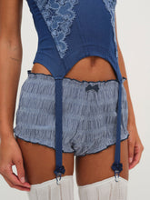 Denim Hearts Bloomer Short — Blue