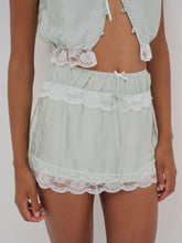 Mint Twist Jacquard Mini Skirt — Mint