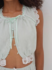 Mint Twist Jacquard Top — Mint