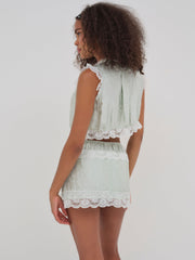 Mint Twist Jacquard Top — Mint