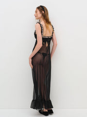 Gertrude Maxi Slip Dress — Black